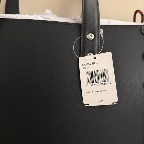 Coach Coachtopia Black Small Re-lacable Tote Bag Black Handbag Tote Leather NWT - Picture 12 of 15